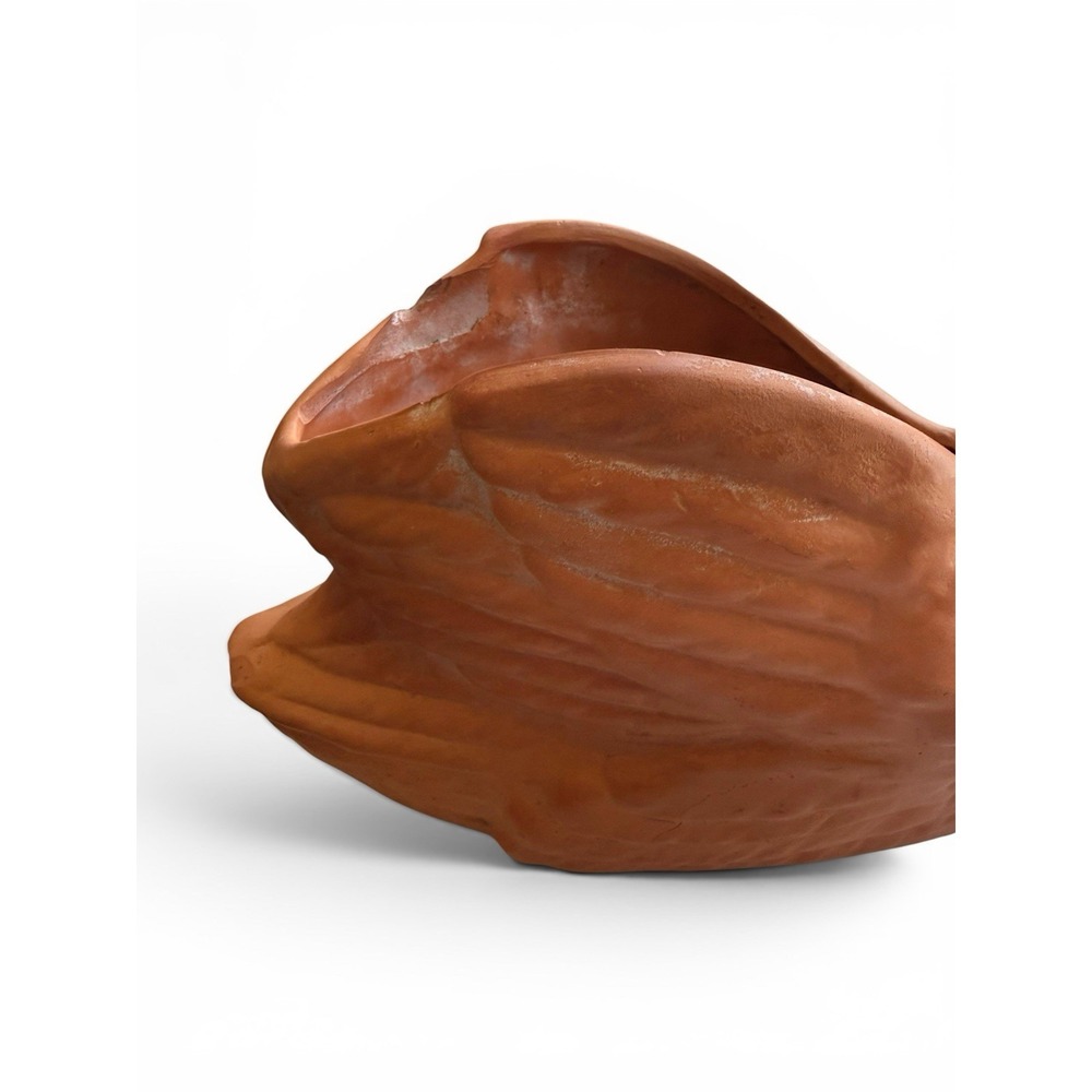 Vintage Terracotta Swan Planter Pot 14"x8"x8" Textured Jardiniere w/Drainage #2 - Picture 8 of 12